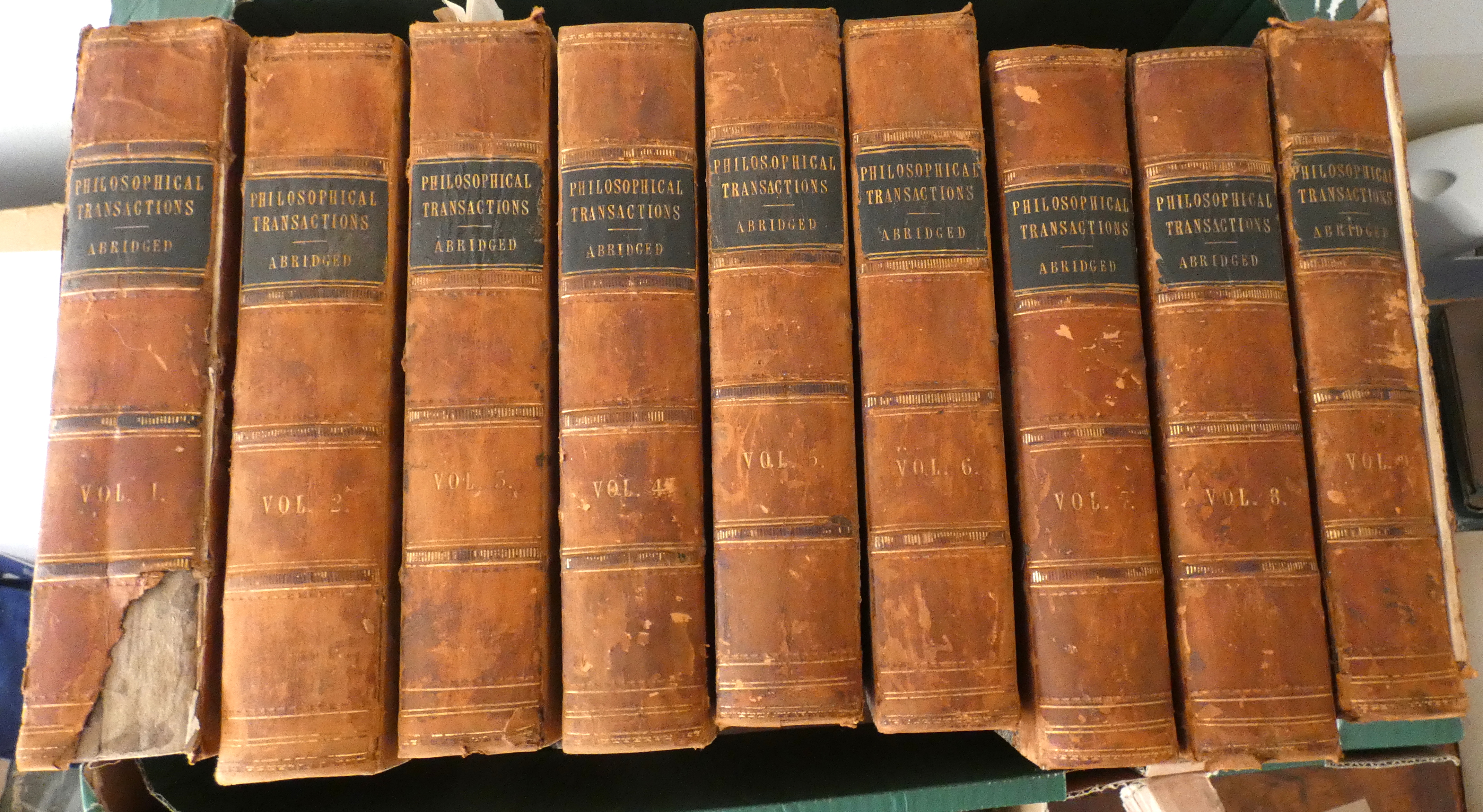 ROYAL SOCIETY OF LONDON.  The Philosophical Transactions ... Abridged, with Notes & Biographic