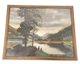 W. S. Stimpson. View of Thirlmere. Oil on board. Signed and dated 1933. 40cm x 51cm.