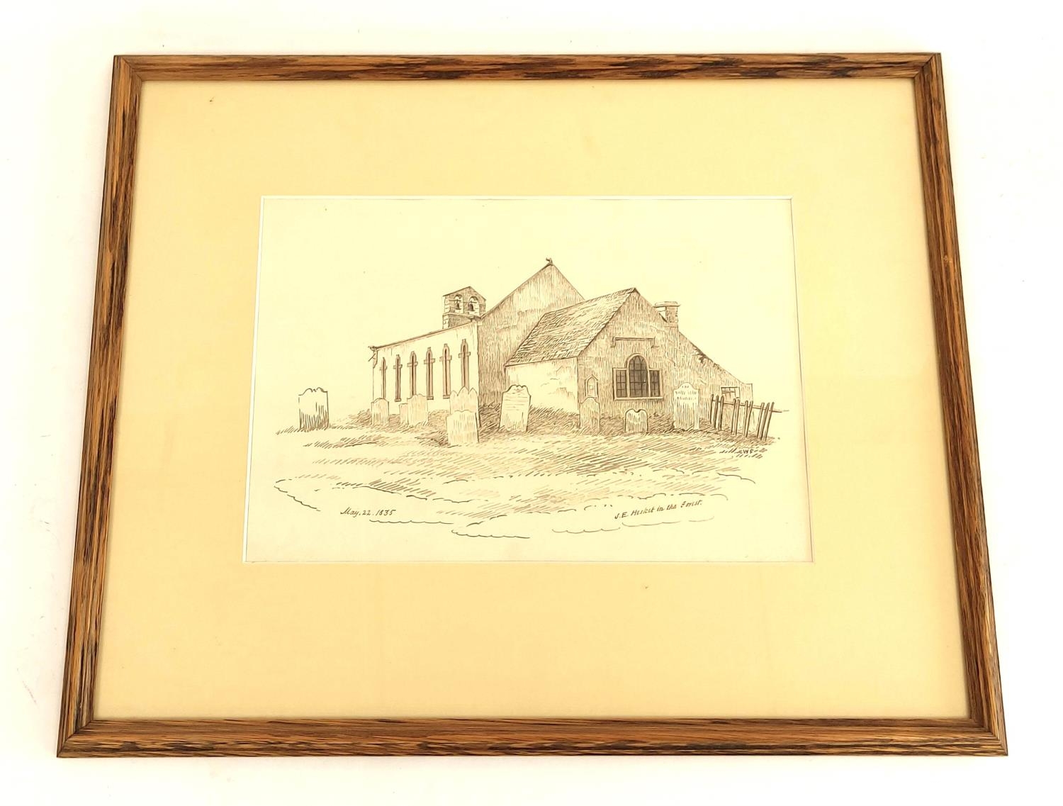 Rev. William Ford. S.E., Hesket-in-the-Forest Church. Pencil drawing. Inscribed and dated 1835. 18cm - Image 2 of 6