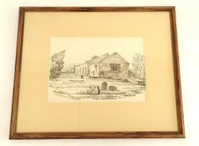 Rev. William Ford. S.E. view of the church in Addingham Parish. Pencil drawing. Signed and inscribed