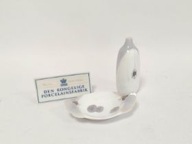 Royal Copenhagen porcelain spill vase, decorated with underglazed spider, Backstamp with numbers 275