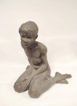 Contemporary School. Large plaster figure modelled as a nude boy, approximately 65cm high.