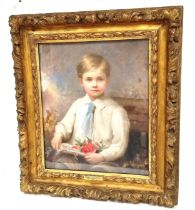 Edward Hughes (1832-1908). Portrait of a boy, Rodney William Verelst. Oil on canvas. Signed and