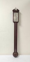 George III mahogany stick barometer named to the silvered dial L.Pedrone - Carlisle, with mercury