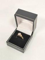 Diamond solitaire ring with brilliant approx. 35ct, illusion set in 18ct. gold, size 'M'.