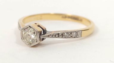Diamond solitaire ring '18ct platinum'. size 'M½' 1.9g