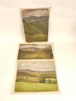 Attributed to Walter James. Three landscapes. Oils on canvas. 30cm x 21cm; 23cm x 30cm and 17cm x