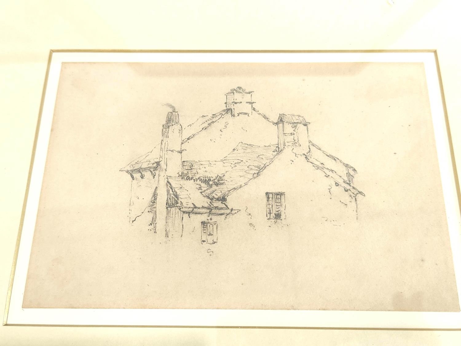 William James Blacklock. First courtyard, Haddon Hall. Pencil drawing. 14cm x 20cm. Also four - Image 6 of 10