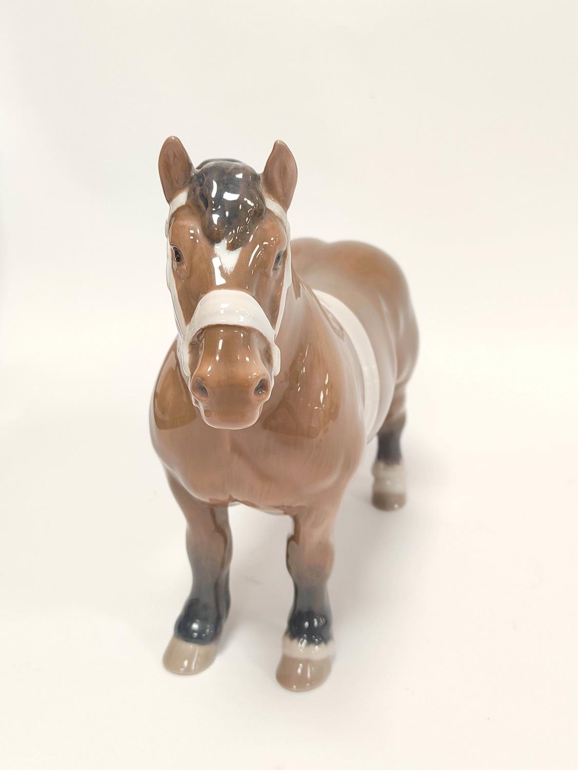 Bing & Grondahl of Denmark glazed porcelain figure of a Percheron horse, of large form, shape no - Image 4 of 10