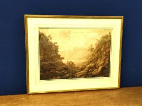 Attributed to William Green. Mountainous Lakeland view with two small figures. Watercolour,