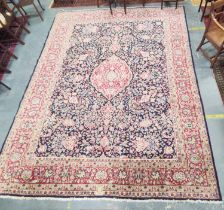 Persian Kashan hand knotted carpet, with large geometric medallion to the centre, within allover