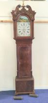 Late 18th Century eight day long case clock by S Quillam, Liverpool with 14" painted dial with early