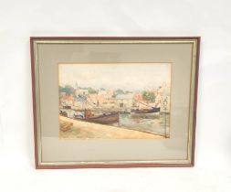 19th Century School. Harbour Scene. Watercolour. 23cm x 30cm