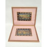 After Mughal School.  Pair of Indian hunting scenes. Gouache. Each 18cm x 28cm.