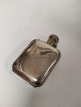 Silver spirits flask of cushion form by Cooper Brothers and Sons. 1919. 120g. 4oz.