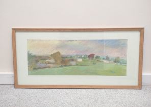 Jenny Cowern (1943 - 2005) Langrigg. Pastel. Signed in pencil. 27cm x 73cm.