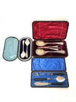 Set of three e.p. sardine servers and another embossed, for dessert, and another jam. All C1890,