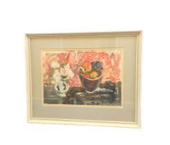 Anne Redpath OBE RSA ARA LLD ARWS ROI RBA (1895-1965). Flowers and Fruit. Watercolour. Signed, 42.