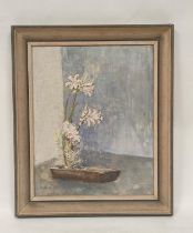 K. H. Bradshaw (Australian). White lilies. Oil on board. Signed with initials and dated (19)65. 33cm