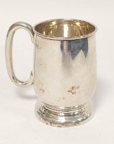 Silver christening mug of ovoid shape by Viner, Sheffield 1956 (not inscribed) 202g. 6.5oz.