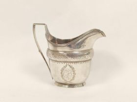 Silver cream jug matching the preceding by John Langlands, Newcastle. 168g 5oz.