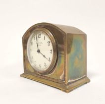 Early 20th century brass mantel clock by Buren, to the dial Grant & Son, Carlisle, 13cm high, 15.5cm