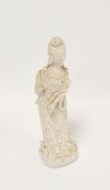 Chinese blanc de chine figure modelled as the goddess Guanyin circa late 18th / early 19th