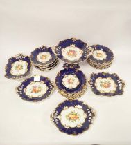 19th century English porcelain fruit set with signature retailers mark to underside for John Allsup,