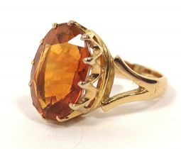 Citrine ring in 18ct gold, size 'G' 4.7g