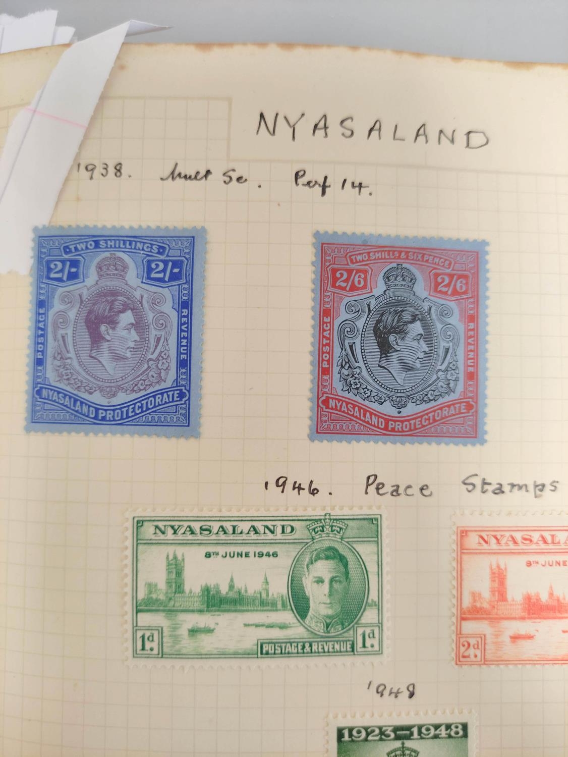 Three postage stamp albums to include an album of mint stamp sheets with examples from Aden, New - Image 15 of 21