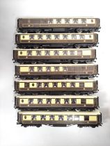 Hornby Railways. Seven rolling stock Pullman carriages to include two Car No65 Third Class carriages