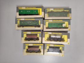 Wrenn. Eight boxed 00 gauge goods wagon and open trucks to include Goods Wagon Steel Type W4640 (2),