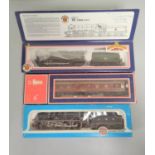 Three boxed 00 gauge models to include Bachmann Branchline Gresley V2 Class 2-6-2 locomotive and