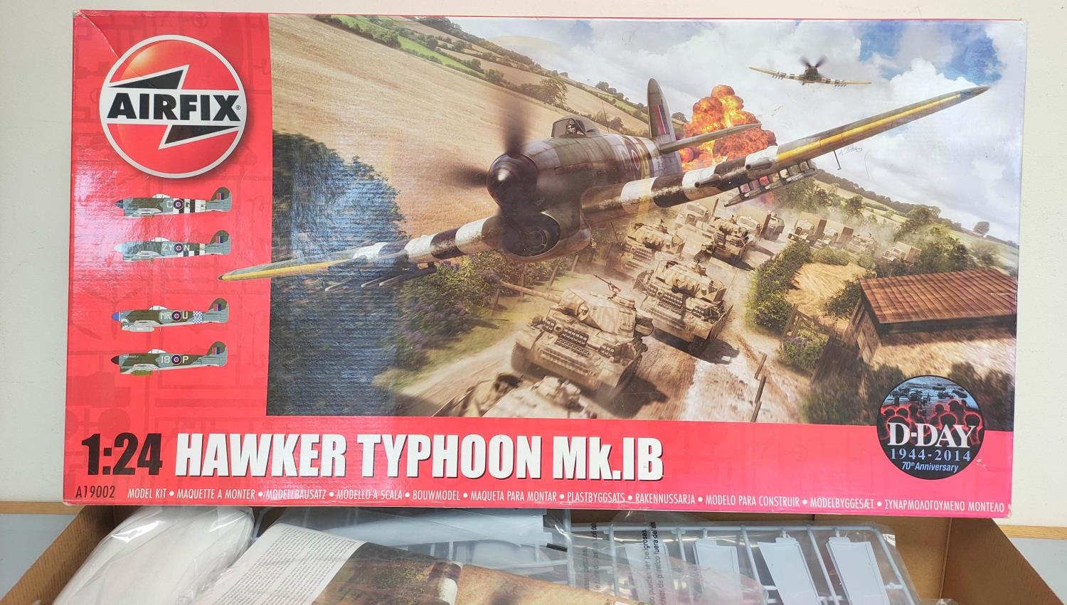 Airfix. Boxed 1:24 scale Hawker Typhoon Mk IB D-Day Anniversary 1944-2014 model. Kit no. A19002. - Image 2 of 7