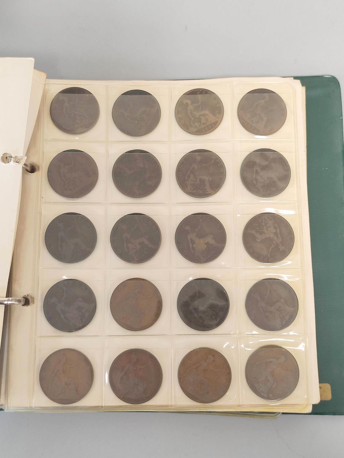 Two folders of British coinage ascending from pennies to shillings and to include Victorian- - Image 11 of 12