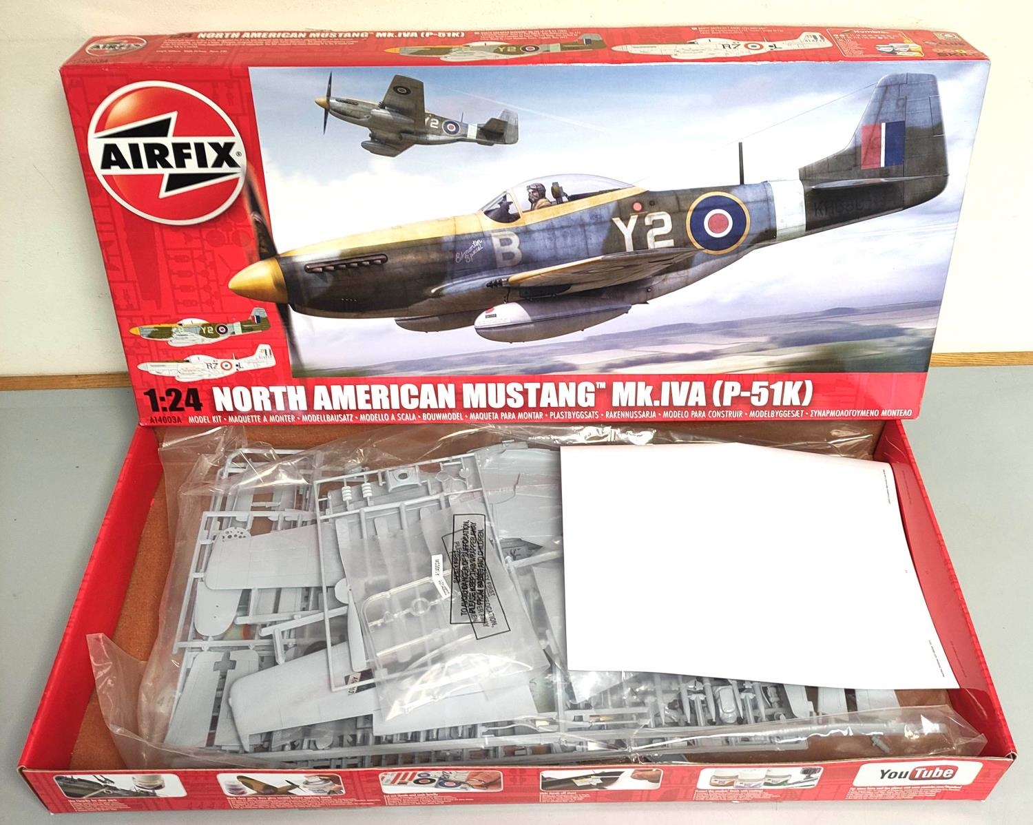 Airfix. Boxed 1:24 scale North American Mustang Mk.IV.A (P-51K). Kit no. A14003A. Complete and - Image 3 of 5