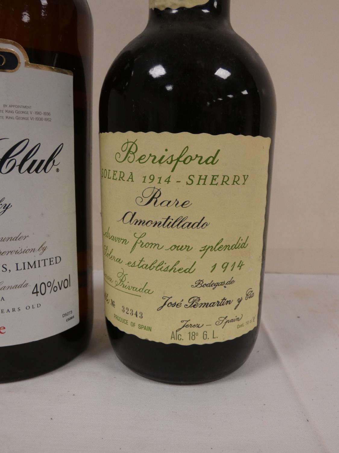 BERISFORD 1914 rare amontillado solera sherry, bottle number 32343 18% abv. 70cl and a bottle of - Image 3 of 3