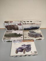 ARV Club. Five boxed 1:35 scale model construction kits to include AEC Matador AF35236, Churchill