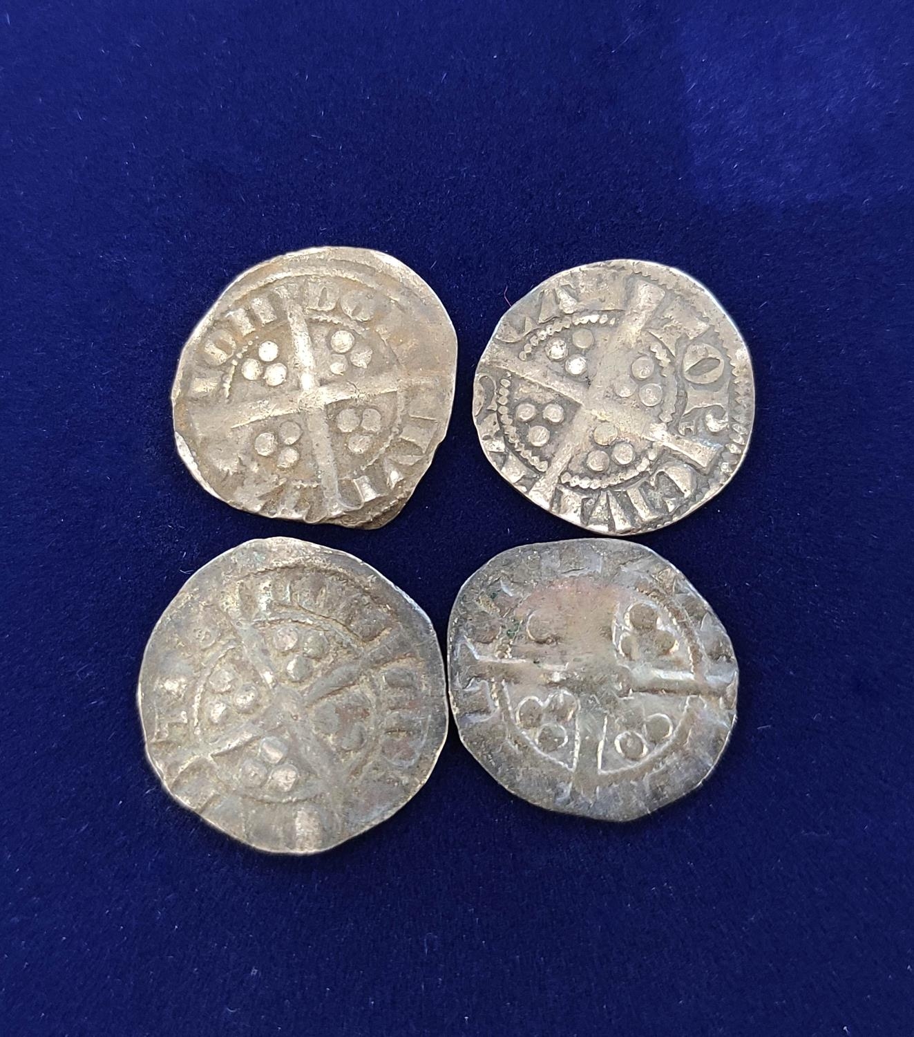 Plantagenet Coinage. Edward I (1272-1307) Four long cross silver hammered pennies to include - Image 2 of 6