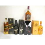 Four bottles of blended Scotch whisky to include BLACK BOTTLE 15 year old 43% abv. 75cl, JOHNNIE