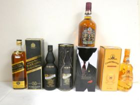 Four bottles of blended Scotch whisky to include BLACK BOTTLE 15 year old 43% abv. 75cl, JOHNNIE