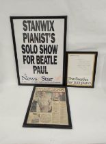 Sir Paul Mccartney (Beatles Historical Interest). Signed piano recital songbook and related ephemera