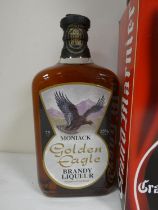 Four bottles of liqueur to include MONIACK GOLDEN EAGLE brandy liqueur 25% abv. 75cl, DOM