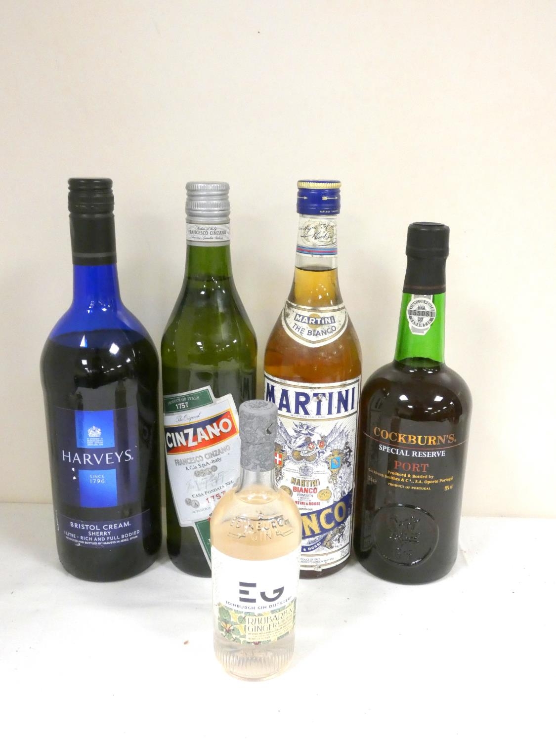 COCKBURNS Special Reserve port 20% abv. 75cl, MARTINI Bianco vermouth 14.7% abv. 75cl, CINZANO extra