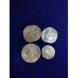 Plantagenet Coinage. Edward III (1327-77) silver hammered coins to include two halfgroats, penny and