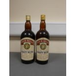 Two bottles of Four Bells Navy rum, Bottled circa 1970s / 80s, Imported by Challis Stern & Co. Ltd