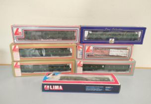 Lima Railways. Seven boxed 00 gauge rolling stock carriages to include a Class 117 DMBS in BR