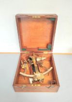 Hughes & Son Limited London, cased military sextant no 34328 stamped with broad arrow.