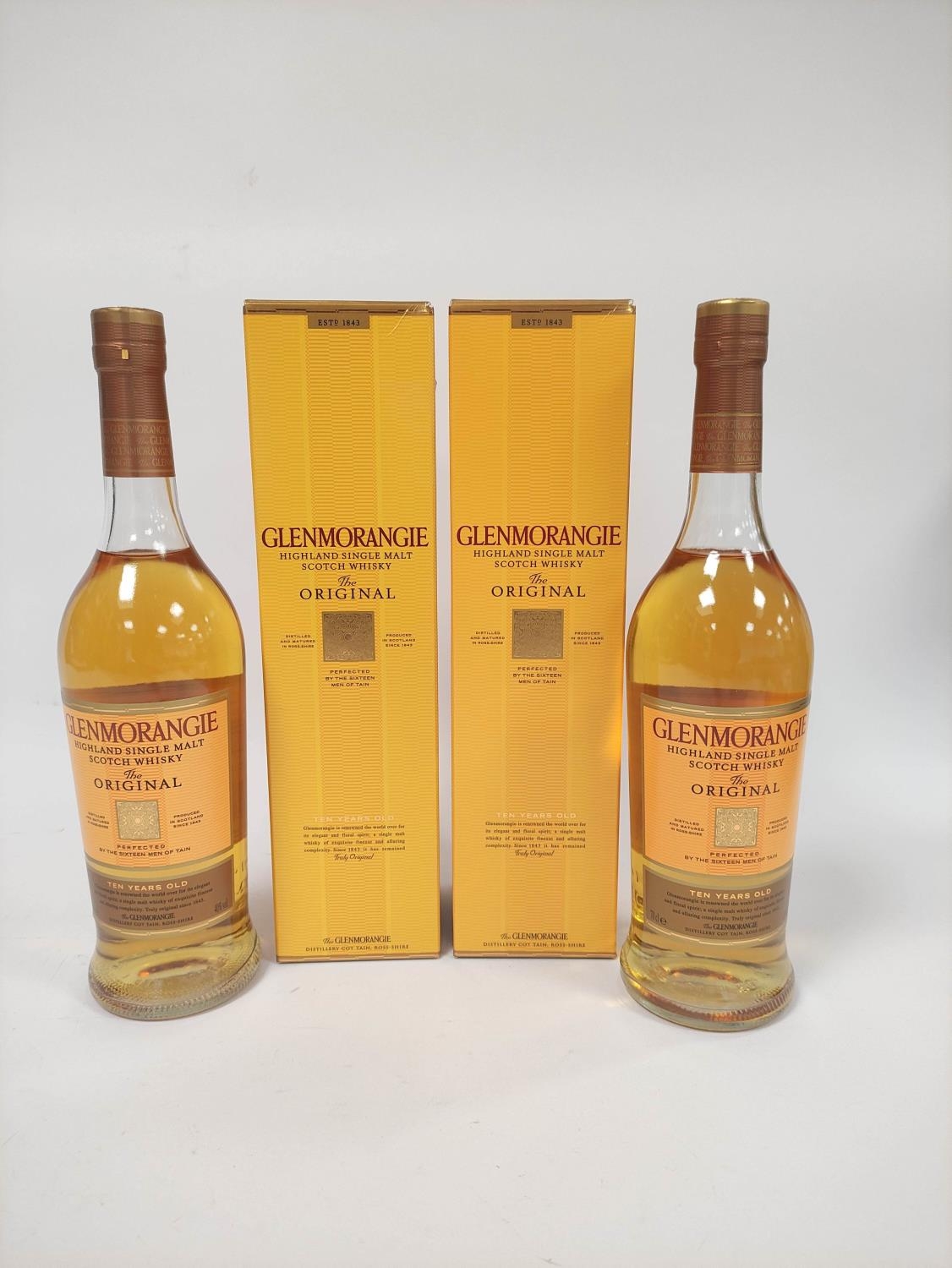 Two bottles of Glenmorangie the original ten years old highland single malt Scotch whisky, 70cl, 40%