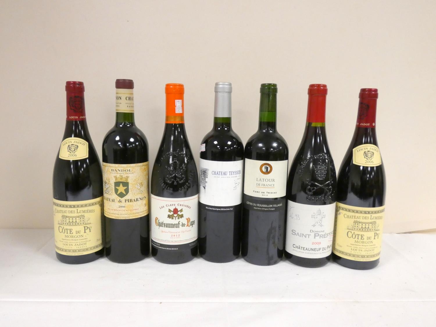 Seven bottles of wine to include two bottles CHATEAU DES LUMIERES COTE DU PY 2006 Louis Jadot 13%